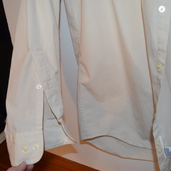 Perry Ellis Portfolio Long Sleeves Dress Shirt Men Cream 16 / 32-33 - Picture 8 of 11